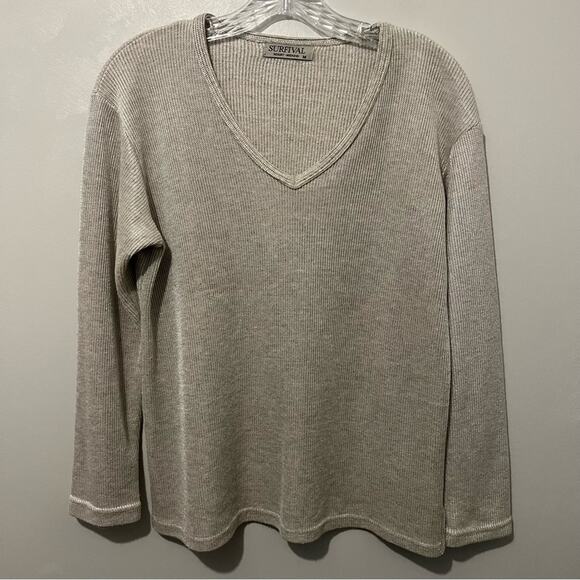 Surfival V-neck Pullover Long Sleeve Lightweight Sweater | Women’s Size Medium - Picture 1 of 7